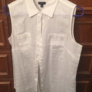 Talbots linen sleeveless blouse